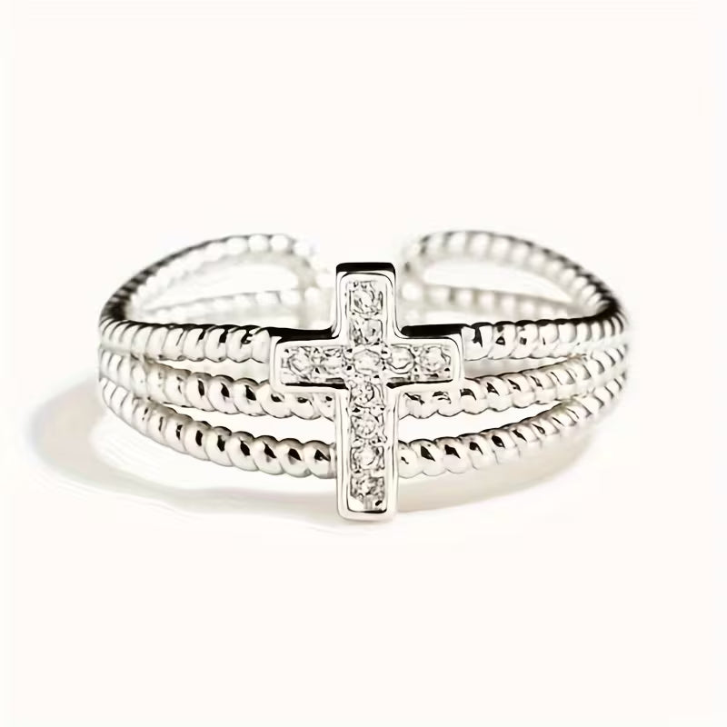 Bague réglable à 3 couches entrelacées