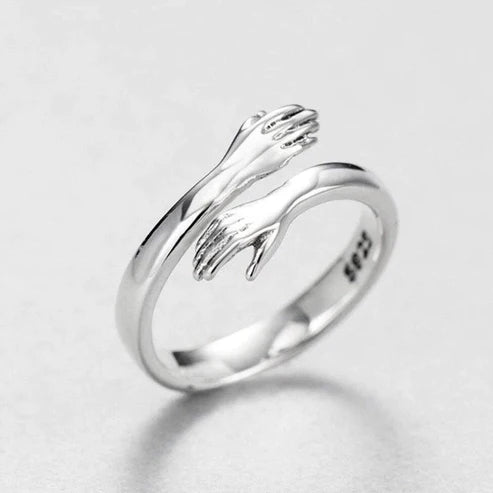 Bague étreinte ajustable en argent