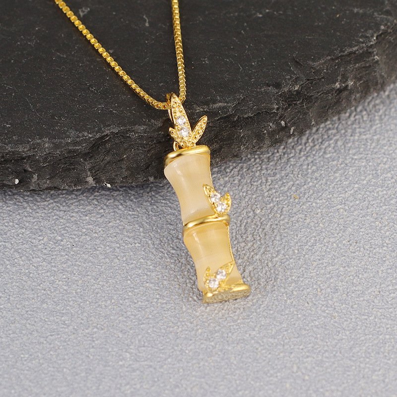 Pendentif chaîne bambou de luxe
