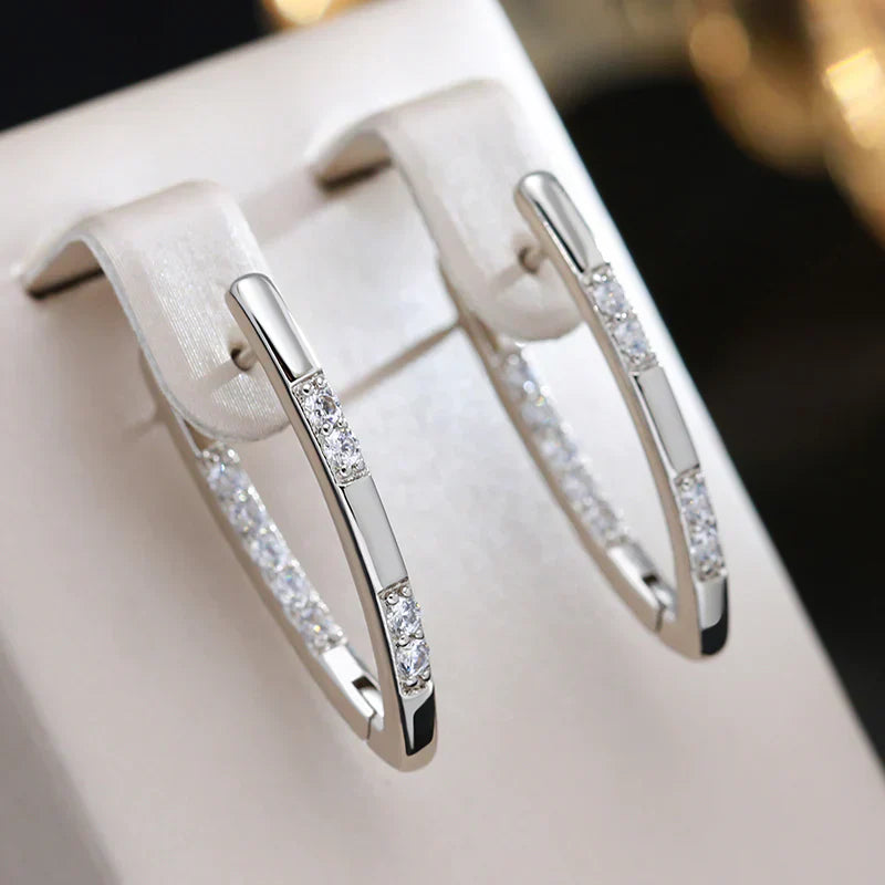 Boucles d’Oreilles Élégantes en Zircon Doré
