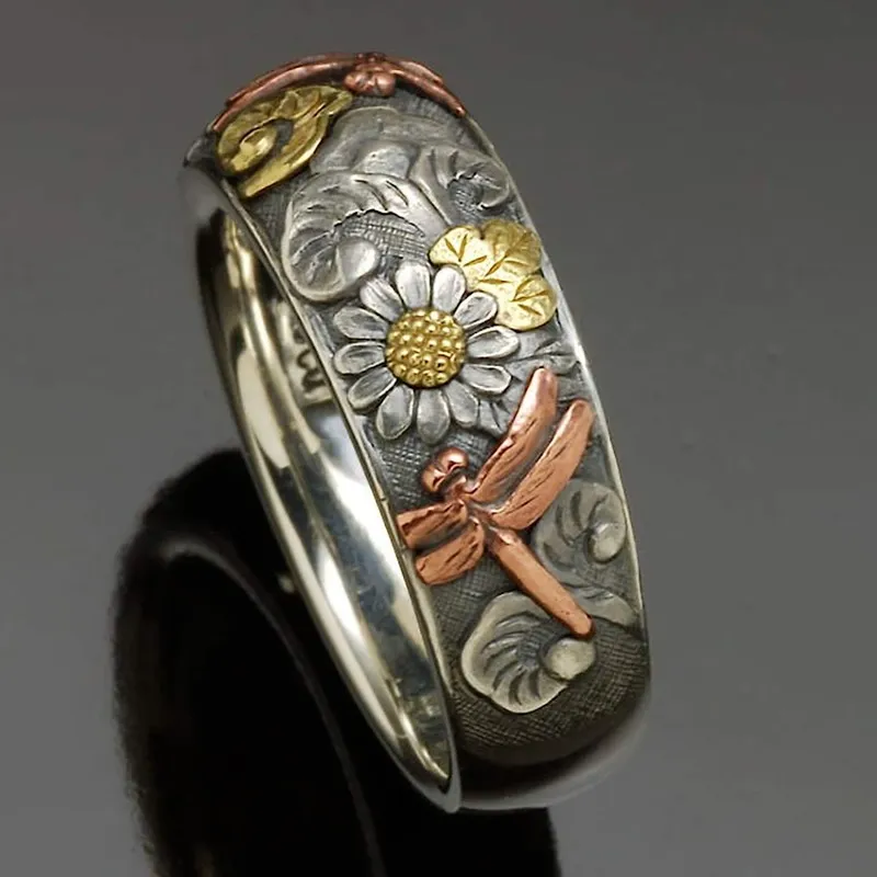 Bague vintage en argent Natura