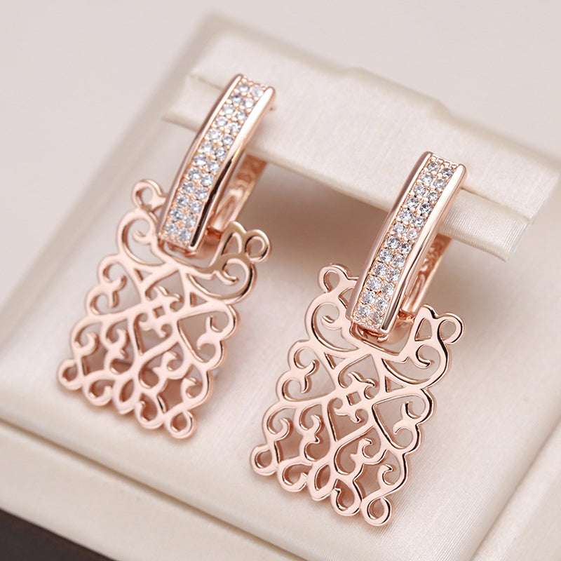 Boucles d'oreilles élégantes plaquées or rose 18 Carats