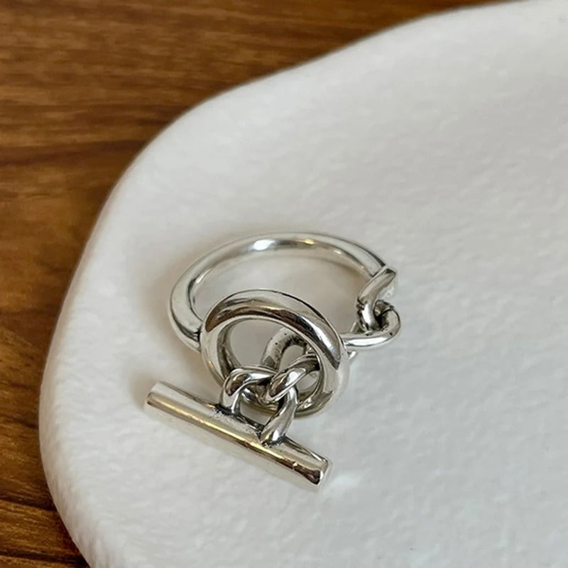 Bague design réglable en argent 925