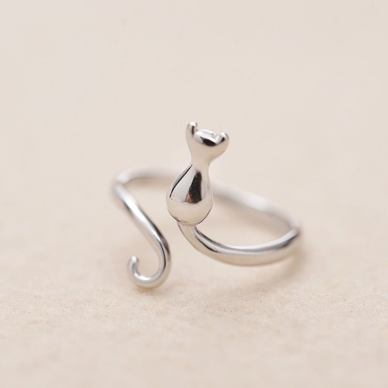 Bague Chat Adorable en Acier Inoxydable