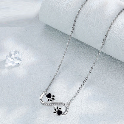 Collier Empreinte Patte Infini avec Zircone