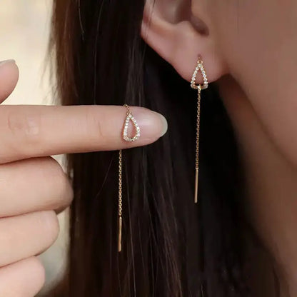 Boucles d'oreilles goutte de cristal pendantes longues