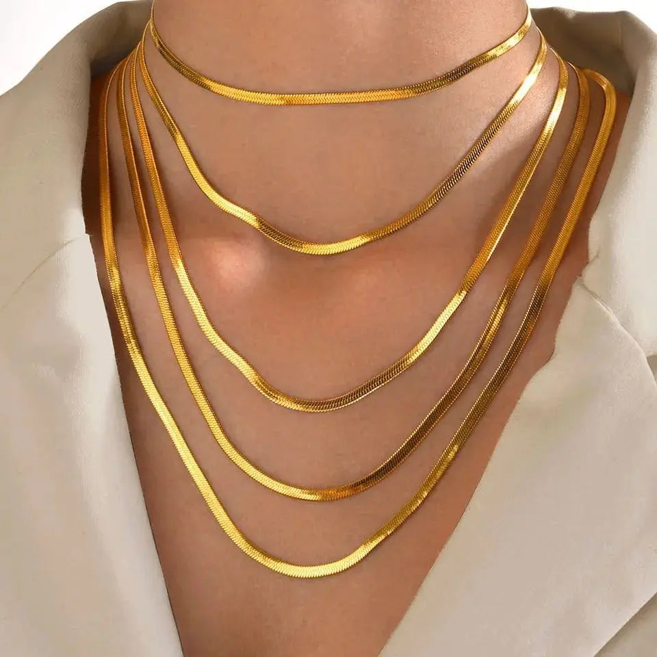 Ensemble de colliers multicouches épi doré