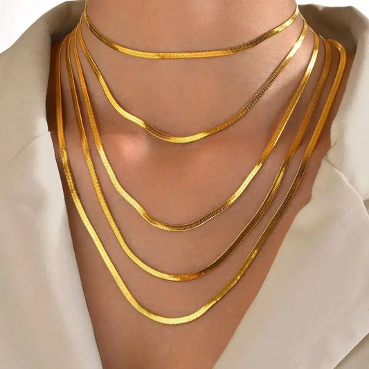 Ensemble de colliers multicouches épi doré