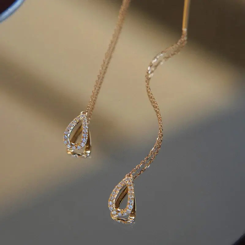 Boucles d'oreilles goutte de cristal pendantes longues