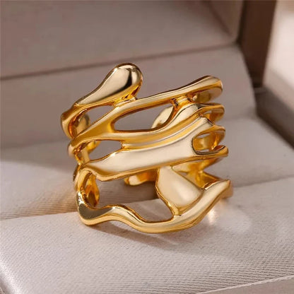 Bague dorée vintage ajustable