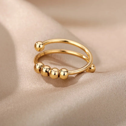 Bague rotative calme anti-stress avec billes