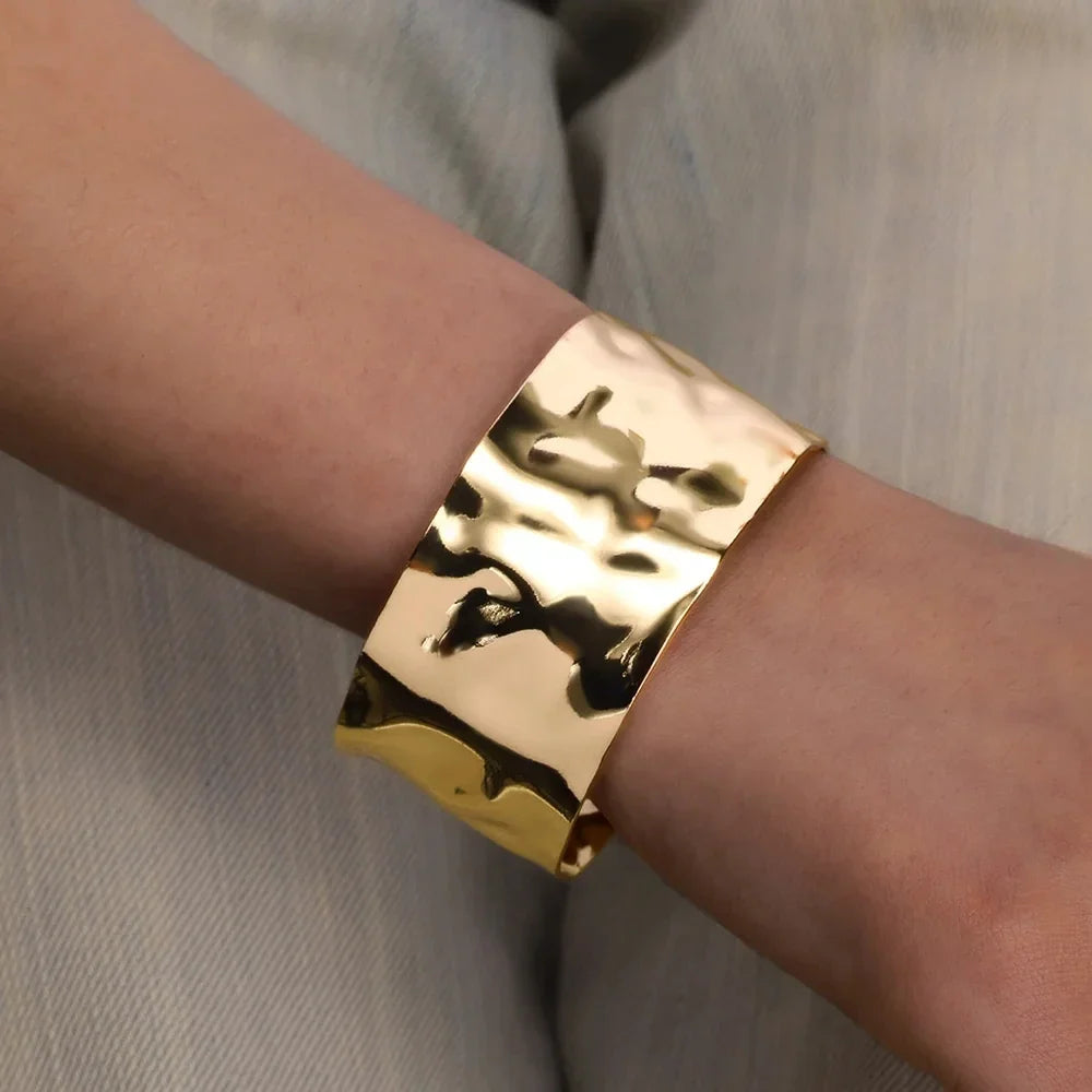 Bracelet ouvert doré bohème