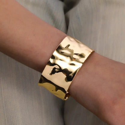 Bracelet ouvert doré bohème