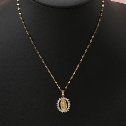 Collier Vierge miraculeuse avec zircons