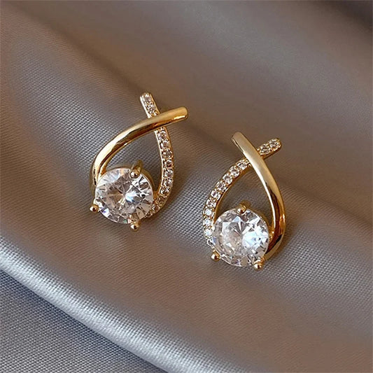 Boucles d'oreilles croix cristal avec zircon