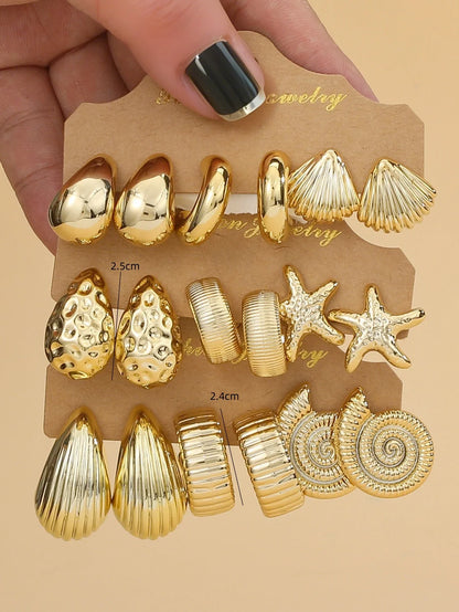Ensemble de boucles d'oreilles brise marine