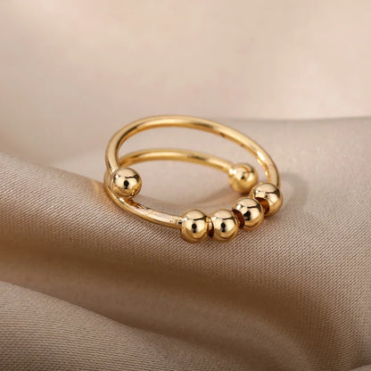 Bague rotative calme anti-stress avec billes