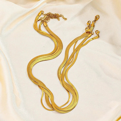 Ensemble de colliers multicouches épi doré