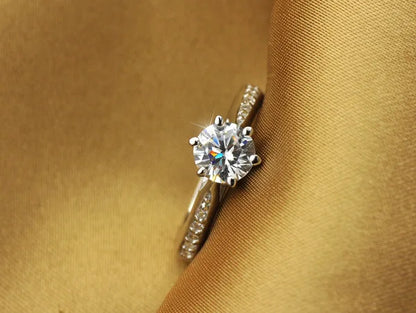 Bague solitaire argent 925 avec zircon brillant