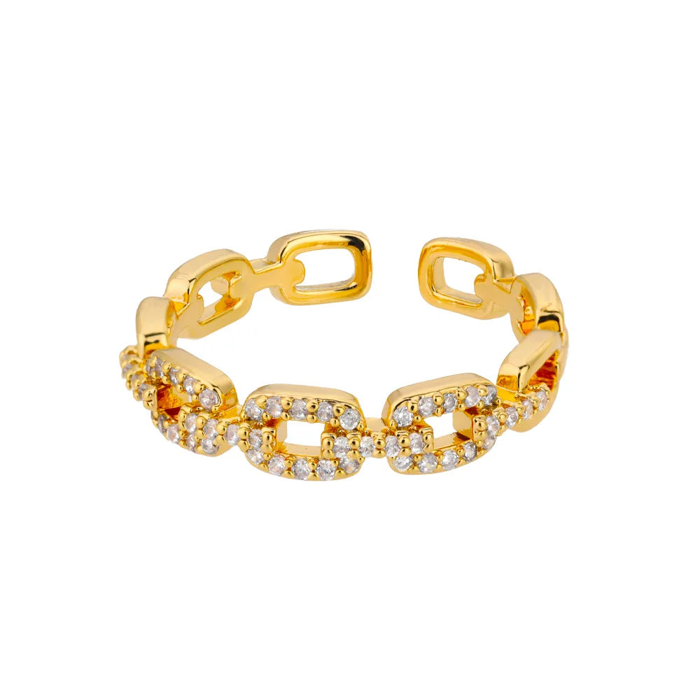 Bague tresse zircon ajustable