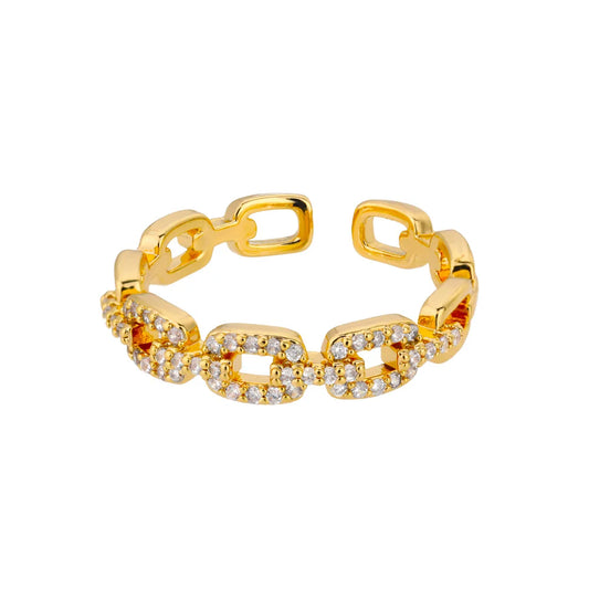 Bague tresse zircon ajustable