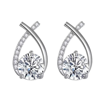Boucles d'oreilles croix cristal avec zircon