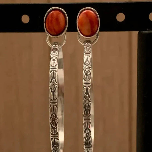 Boucles d'Oreilles Onyx Boho Vintage