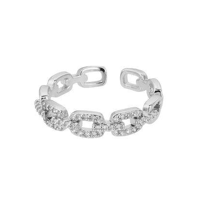 Bague tresse zircon ajustable