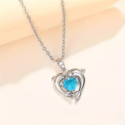 Collier Oceanheart Twins | Or Blanc
