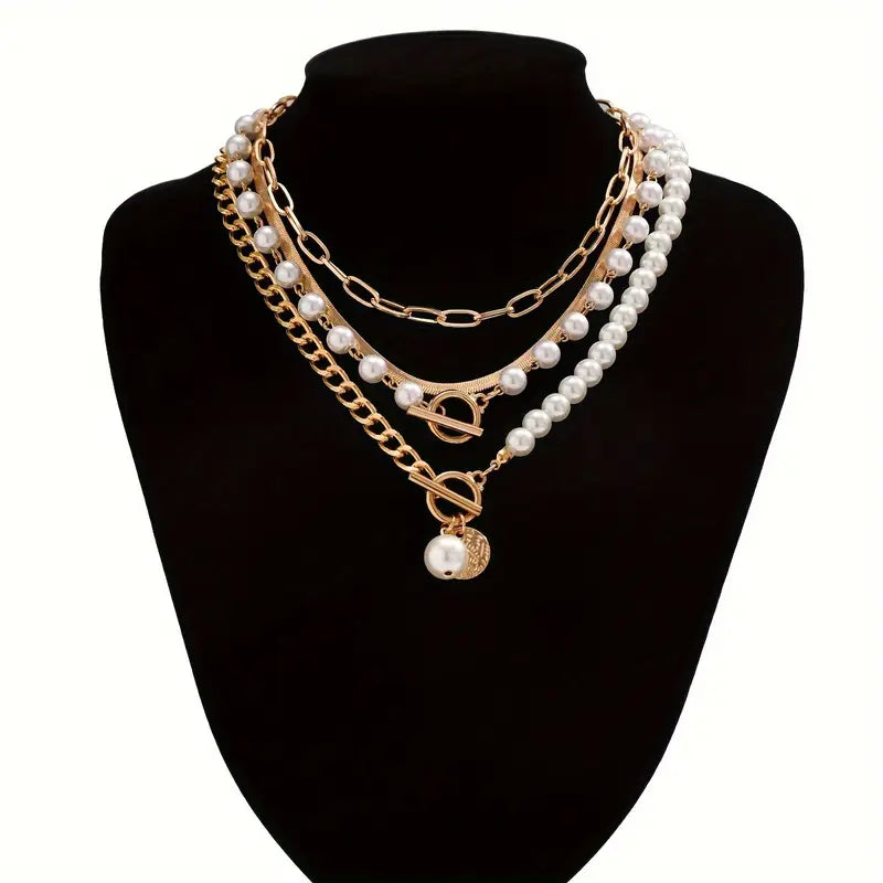 Set de Collier Chaîne Serpent avec Perles Vintage | Or