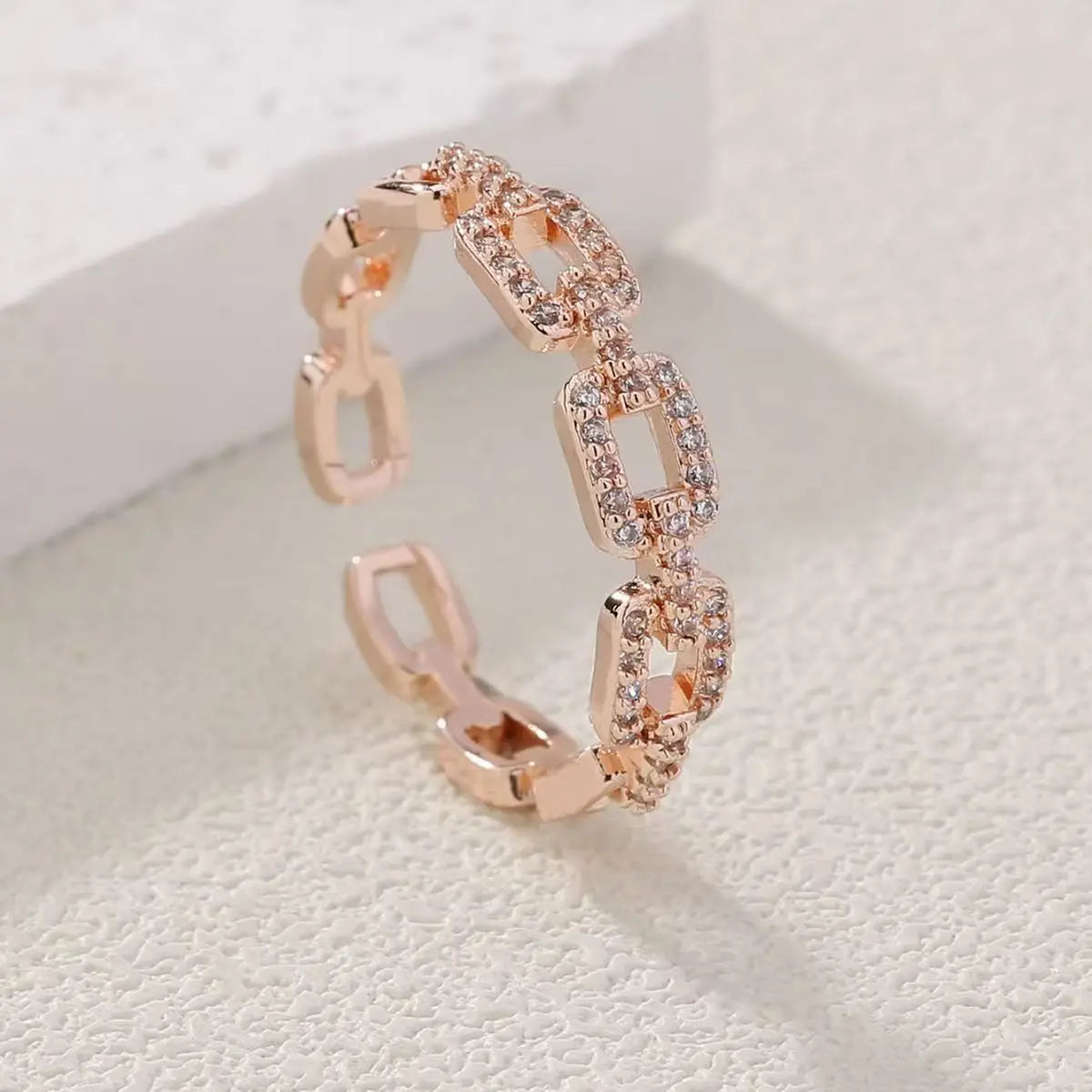 Bague tresse zircon ajustable