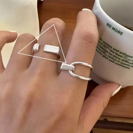 Bague vintage argent ouverte minimaliste