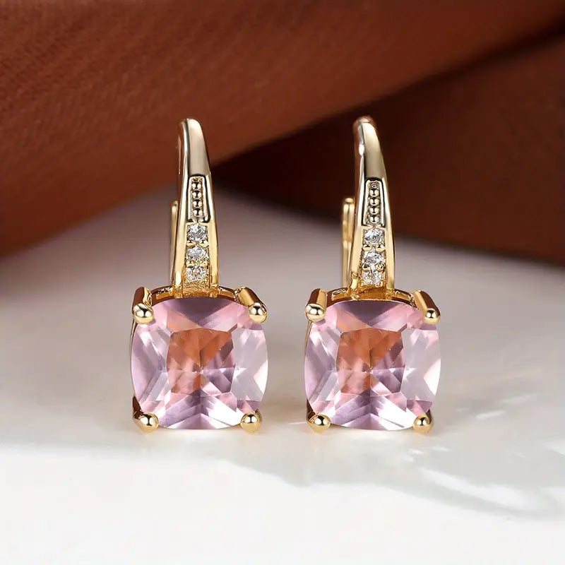 Boucles d'oreilles cercles en pierre de saphir mystique | Or