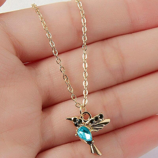 Collier Colibri Émail et Zirconia