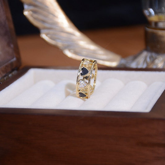 Bague cœur ouvert incrustée de zircones