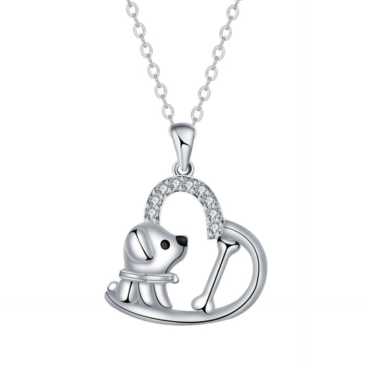 Collier Chien Pendentif Cœur