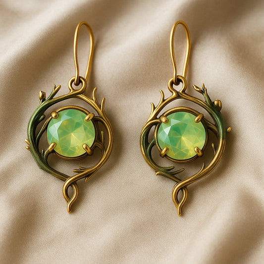 Boucles d'Oreilles Opale Verte Nature