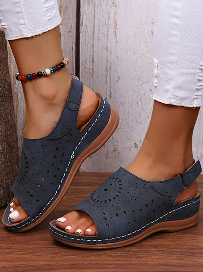 Laura – Sandales vintage avec imprimé ethnique pour femme