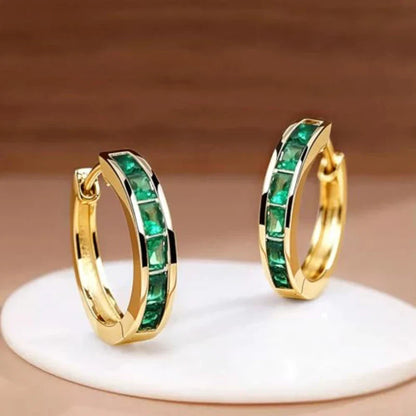 Boucles d'oreilles princesse avec zircons carrés