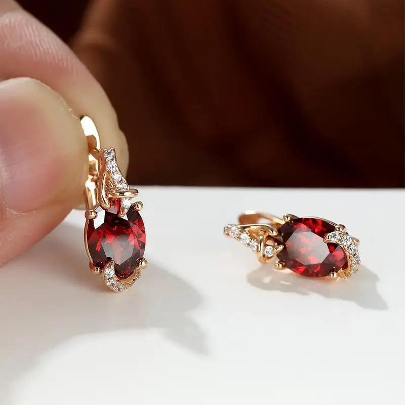 Crimson Twilight Boucles d'Oreilles Gouttes | Or