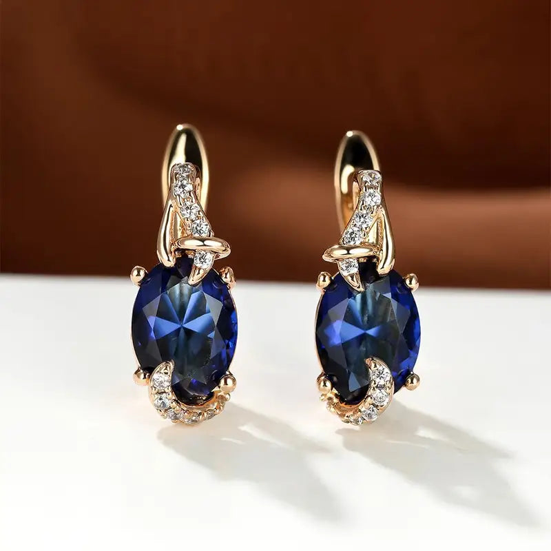 Boucles d'oreilles gouttes Royal Midnight | Or