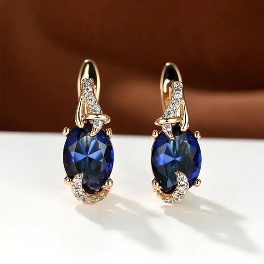 Boucles d'oreilles gouttes Royal Midnight | Or