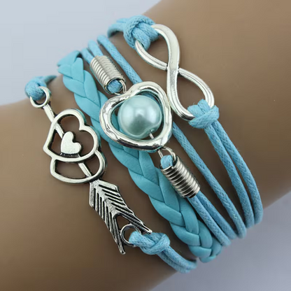 Bracelet arc de Cupidon avec cœur multicolore