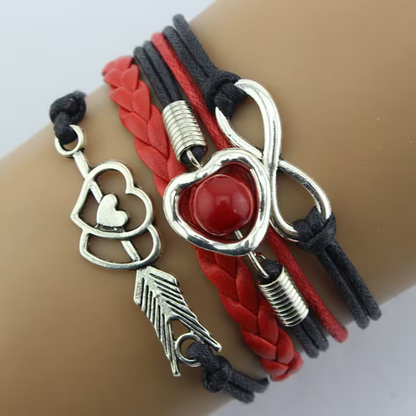 Bracelet arc de Cupidon avec cœur multicolore
