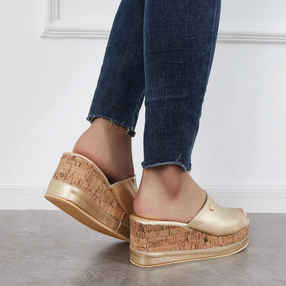 Shannon – Sandales sans laçage avec semelle en liège pour femme