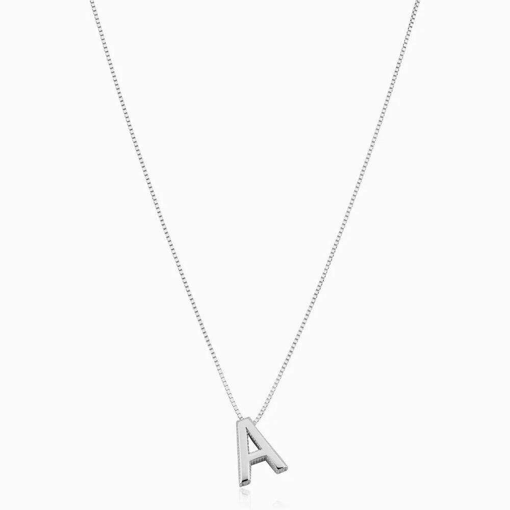 Collier à Lettre Initiale Love Letter | Or Blanc