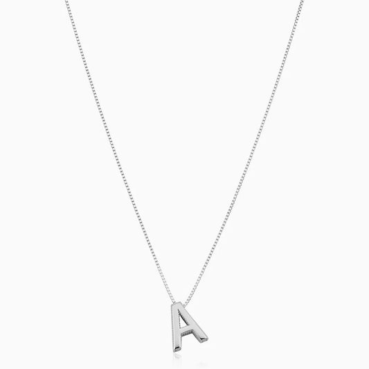 Collier à Lettre Initiale Love Letter | Or Blanc