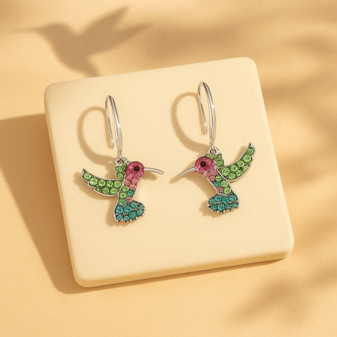 Boucles d'oreilles Colibri Coloré Étincelantes
