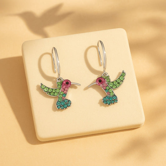 Boucles d'oreilles Colibri Coloré Étincelantes