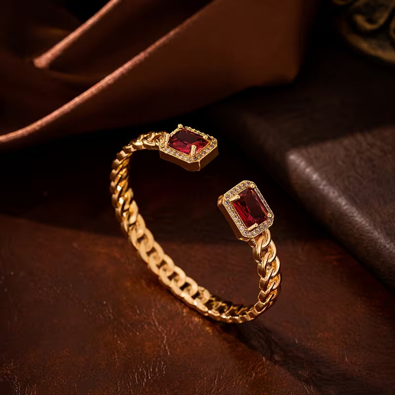 Veloria Bracelet Ouvert Rubis | Or